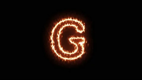 Fire Effect Text Flames Alphabets G Isolated on Black Background Stock Footage 171863875