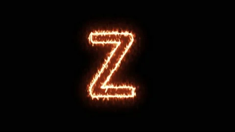 Fire Effect Text Flames Alphabets Z Isolated on Black Background Stock Footage 171864537