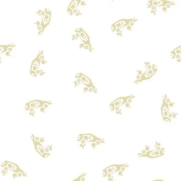 Fire electric car glyph vector seamless pattern Illustrazione stock