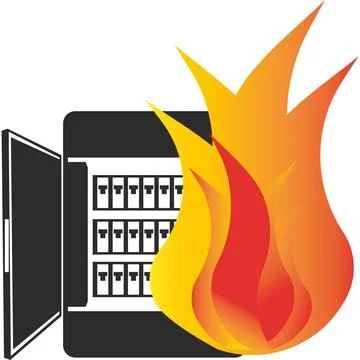 The fire of the electric switch switch.Vector image. Stock Illustration