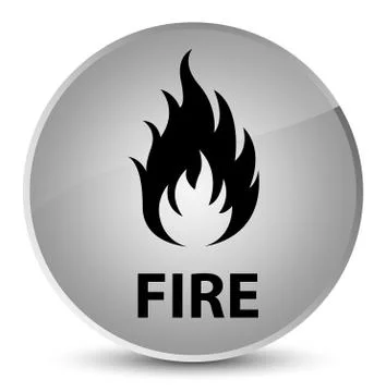Fire elegant white round button Stock Illustration