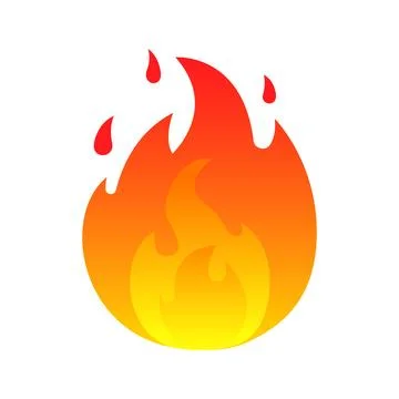 Fire element colorful icon isolated vector illustration. Red burning flame emoji Stock Illustration
