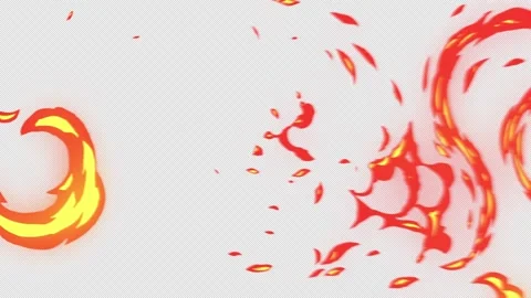 Fire element transition. Cartoon fire effect transitions with Alpha Channel Stock Footage 147985862