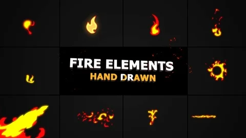 Fire Elements After Effects stock
