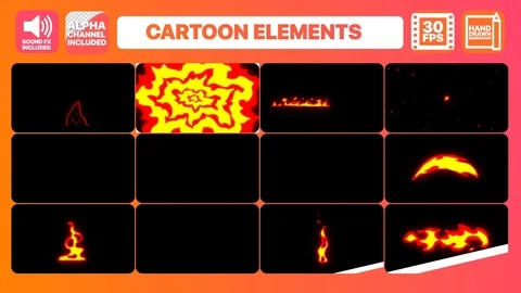 Fire Elements And Titles Stock After Effects