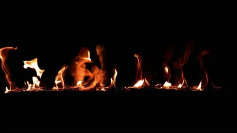 Fire Elements on black background, Stock Footage 92354388