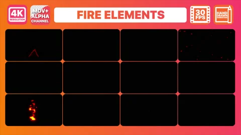 Fire Elements Pack Stock Footage 130737840