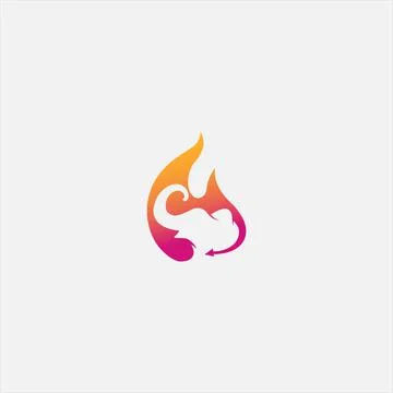 Fire elephant logo Stock Illustration