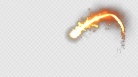 Fire Ember Sparks Trail VFX Element with Alpha Channel 4K Stock Footage 345447479
