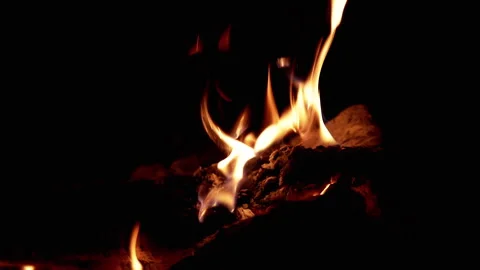 Fire Embers: Burning in Darkness Stock Footage 293274834