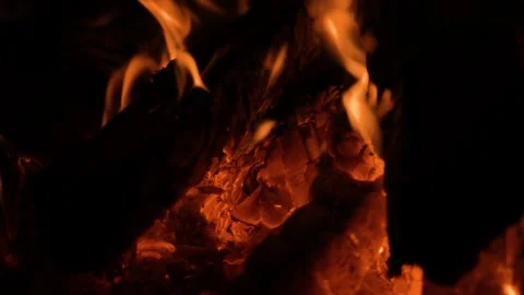 Fire Embers Crackling Stock Footage 201696984
