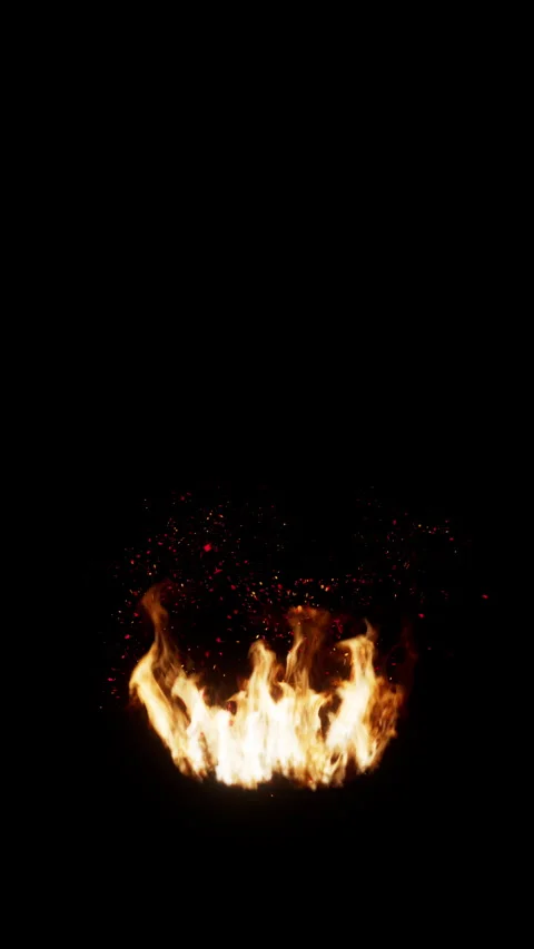 Fire with Embers flying out of it 4K vertical Stock Footage 267021182