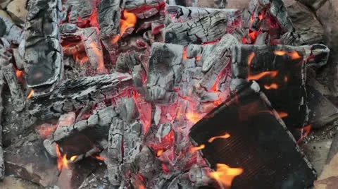 Fire, embers, red, fire Stock Footage 19274566