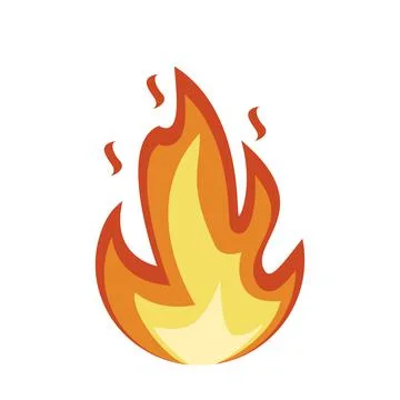 Fire emoji icon. Flame fire sign. Fire isolated on white background. Vector Stock Illustration