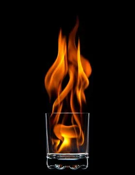 Fire in an empty glass Stock Photos
