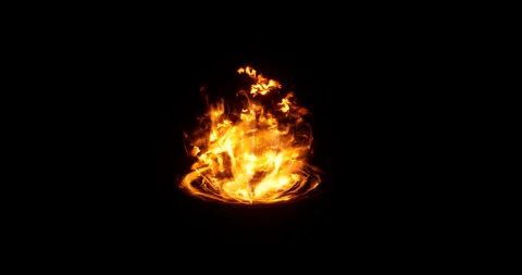 Fire energy aura effect on black background Stock Footage 317531926
