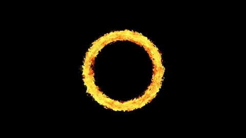 Fire energy circle motion graphics with plain black background Stock Footage 319644043