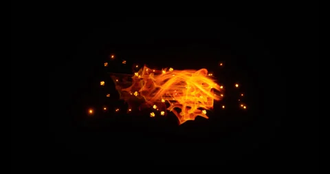 Fire energy dash effect on black background Stock Footage 319394314