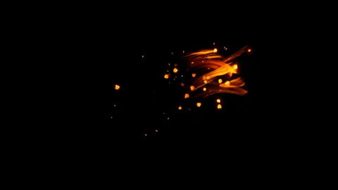 Fire energy dash effect on black background Stock Footage 319777286