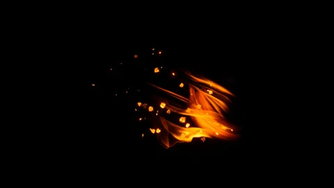Fire energy dash effect on black background Stock Footage 319777521