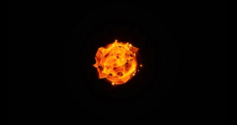 Fire energy explosion effect on black background Stock Footage 319394588