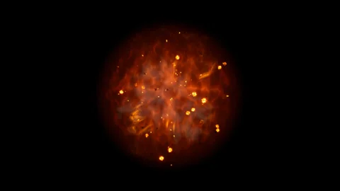 Fire energy explosion effect on black background Stock Footage 319777514