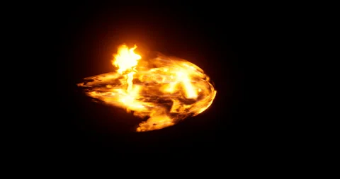 Fire energy projectile effect on black background Stock Footage 317532778