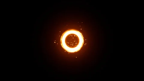 Fire energy ring effect on black background Stock Footage 318870610