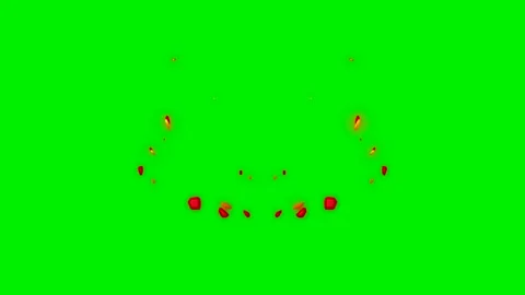 Fire energy wave vfx on green screen background Stock Footage 323301855
