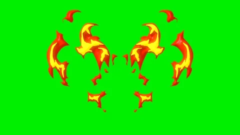 Fire energy wave vfx on green screen background Stock Footage 323303754
