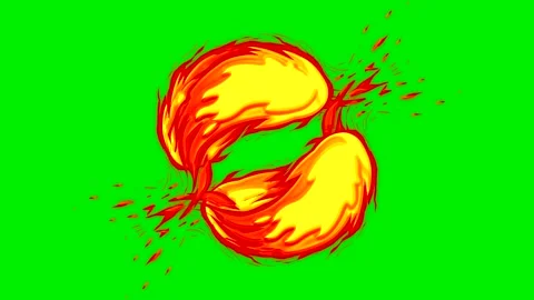 Fire energy wave vfx on green screen background Stock Footage 323309906