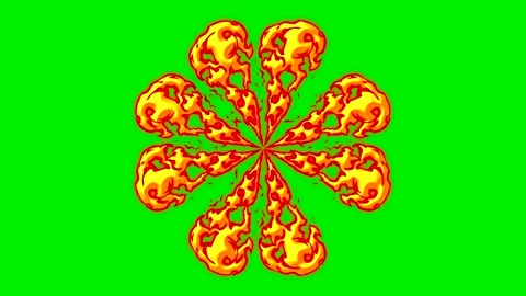 Fire energy wave vfx on green screen background Stock Footage 323310084