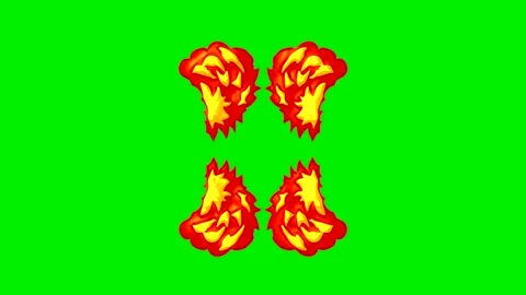 Fire energy wave vfx on green screen background Stock Footage 323310097