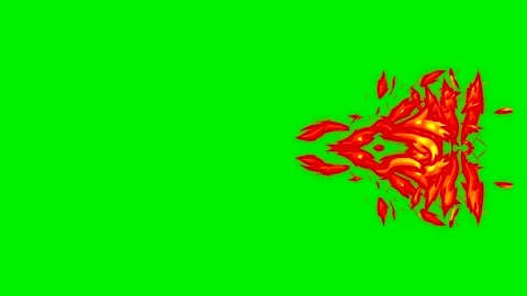 Fire energy wave vfx on green screen background Stock Footage 323310844