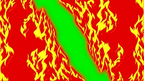 Fire energy wave vfx on green screen background Stock Footage 323310853