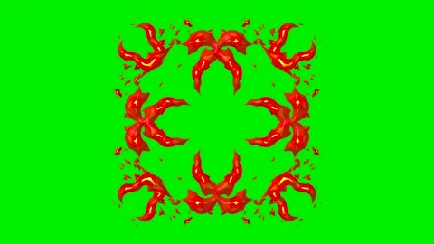Fire energy wave vfx on green screen background Stock Footage 324499078