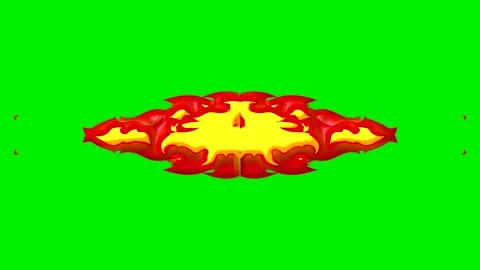 Fire energy wave vfx on green screen background Stock Footage 324499101