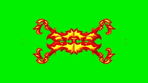 Fire energy wave vfx on green screen background Stock Footage 324499115