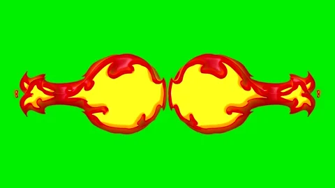 Fire energy wave vfx on green screen background Stock Footage 324499162