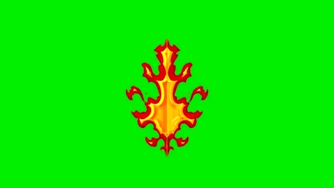 Fire energy wave vfx on green screen background Stock Footage 324499288