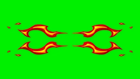 Fire energy wave vfx on green screen background Stock Footage 324499346
