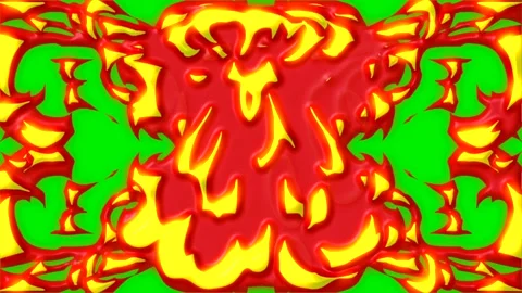 Fire energy wave vfx on green screen background Stock Footage 324499443