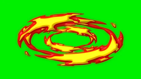 Fire energy wave vfx on green screen background Stock Footage 324499486