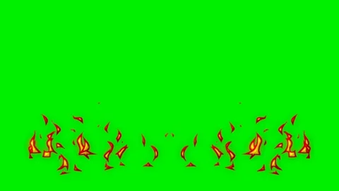 Fire energy wave vfx on green screen background Stock Footage 324499489