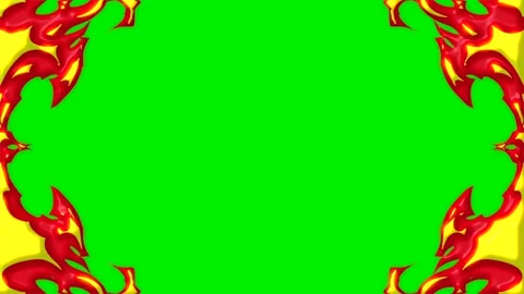 Fire energy wave vfx on green screen background Stock Footage 324499490