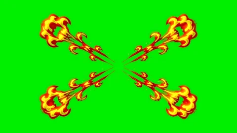 Fire energy wave vfx on green screen background Stock Footage 324499557