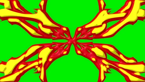 Fire energy wave vfx on green screen background Stock Footage 324499633