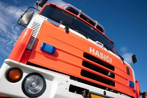 Fire engine and fire truck in the Czech Republic and Czechia. Stock Photos
