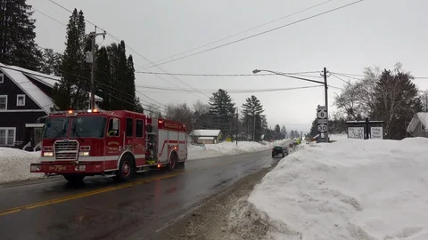 Fire engine and siren Stock Footage 102282715