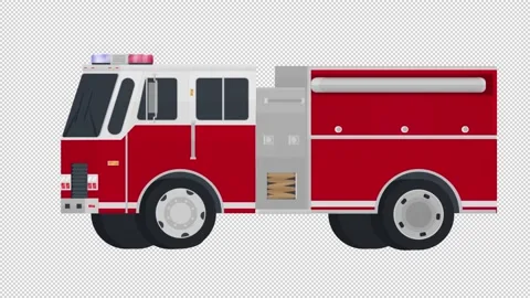 Fire engine. Animation of a red fire truck. Cartoon 스톡 동영상 136456435